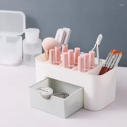 Storage Boxes Double Layer Plastic Makeup Organizers Box Desktop Cosmetic Drawers Jewelry Case Container Organizer