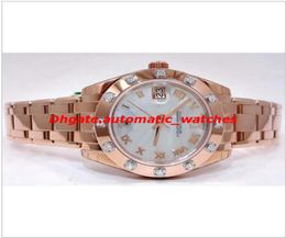 2 Style Luxury Watches Top Quality Luxury Sapphire piece 81315 18K R Gold Dial Diamond Woman Automatic Women039s Bracelet Watch3362631