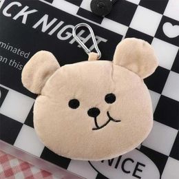 Party Favor Portable Plush Bear Coin Purse Sweet Cartoon Zipper Storage Bag Three-dimensional Wallet Children