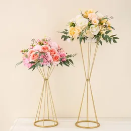 Party Decoration 1PCS Gold Metal Wedding Flower Stand Floor Vases Birthday Centerpiece Rack Dinner Table Decorations