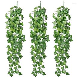 Decorative Flowers 3 Pieces Artificial Hanging Ivy Vine 2.95 Feet Plants Wall Greenery For Indoor Outside Home Garden Retail