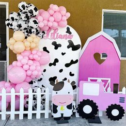 Party Decoration 109pcs Pink Farm Cow Theme Balloons Garland Arch Set For Kids Happy Birthday Baby Shower Event Festive