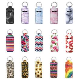 Keychain Favour Holder Lipstick Neoprene Party Chapstick Lip Gloss Pouch Key Chain Portable Keyring Creativity Gift 0430 ring