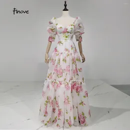 Party Dresses Finove Flowers Dress For Girls 2024 Arabic Sweetheart Special Sleeves Design Arrivals Long Evening Plus Size