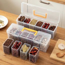 Storage Bottles Portable Spice Packaging Box Kitchen Cabinet Seasoning Food Grade Plastic Sealed Jar