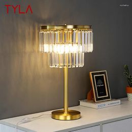 Table Lamps TYLA Nordic Brass Lamp Modern Luxurious Crystal Living Room Bedroom Study LED Originality Desk Light