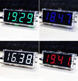 Digital Alarm Clock Digit DIY Electronic Clock Kit Module LED Light Control Temperature Date Time Display Large Sn for Table Desktop8132611