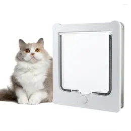 Cat Carriers Pet Dog Screen Doors Safety Flap Double Magnetic Design Quiet Free Entry Exit Gate Supplies