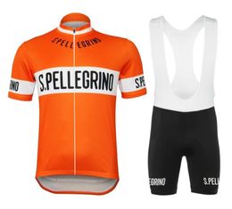 Summer 1976 Orange Retro Cycling Jersey And Bib Shorts GEL Breathable PAD Set men short sleeve mountain biking road bike clothing81338293