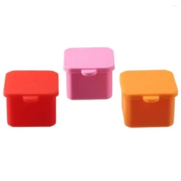 Dinnerware 1/3pcs Red/Pink/Purple/Green/Orange/Blue Distribution Box 2/4 Inch Silicone Lunch Containers Sauce Cups Kitchen