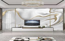 Custom Mural Wallpaper Modern 3D Golden Line Jazz White Marble Wallpaper Living Room TV Sofa Abstract Art Wall Papers Home Decor6842407