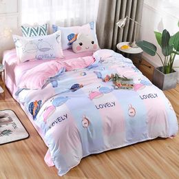 Bedding Sets Set Waterblue Solid Duvet Cover Microfiber Bedclothes Grey Bed Linens AB Side Adult 3 Or 4pcs Flat Sheet