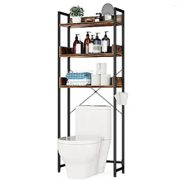 Storage Boxes Bathroom Toilet Shelf Organizer Rack With 3 Tier Shelves And Paper Holder Space Saving Durable Floor Mount