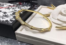 hot sell 2020 Bamboo Female Bracelet Diamond bangle Iny Lock Half Circle Full Diamond Silver 3 Colour Popur Jewelry9675862