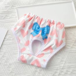Dog Apparel Cute Pet Physiological Pants Flower Print Shorts Panties Washable Menstruation Briefs Diaper Sanitary For Female Dogs
