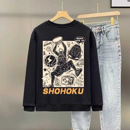 Men's Tracksuits Autumn Mens Cotton Sweatshirt Japan Harajuku Cool Long Sleeve T-shirts High Quality White Top O-neck Tee Shirt Men Clothing New Q2405010