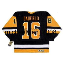 Vin Weng Men Women Youth JAY CAUFIELD 1992 CCM Vintage Turn Back Hockey Jersey All Stitched Top-quality Any Name Any Number Goalie Cut