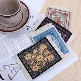 Table Mats Po Props Non-slip Desk Cushion Retro Pattern Decor Persian Style Cup Pads Mat Placemat