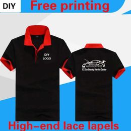 Men's Polos Customised polo shirt car beauty work clothes embroidered printing image maintenance decoration company uniform work clothesL2405