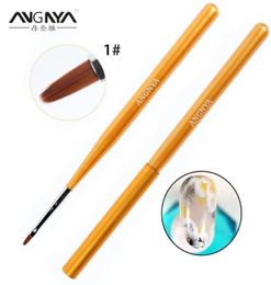 Gold Wooden Handle Nail Art Brush Acrylic Liquid Powder Painting Flower Petal Carving Drawing Pen Manicure Tools17635059