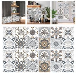 Wall Stickers 24pcs Backsplash Tile Peel Stick Sticky Waterproof Removable Floor Stair Decals For Bathroom Kitchen Decor5124072