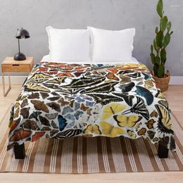 Blankets Butterflies Of North America Pattern Throw Blanket Sofas Decoration Decorative