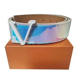 Artist Big V Designer For Men&Women Senior Fashion Smooth Buckle Section Casual Golden Letters Fine Leather Cowskin Belt Business Men 38mm With Original Box