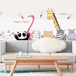 Window Stickers Animals Wall For Kids Rooms Nursery House Decor 3D Art Decal Sticker Christmas Gift Flower HM0127