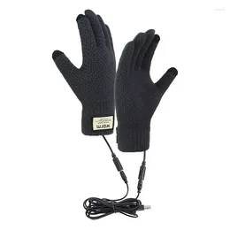 Cycling Gloves Winter USB Heated Warm Touchscreen Windproof Anti Slip Hands In Cold Weather Thermal For