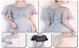 Scarves Women Embroidery Floral Lace Applique Cape Wrap Pure White Wedding Bridal Perspective Pullover Shawl Shrug Shoulder Covers1294921