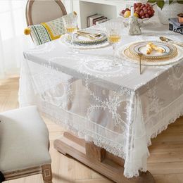 Table Cloth Ins White Lace Pattern Design Decorative Cover Party Banquet Wedding Tablecloth Large Size