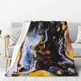 Blankets Black And Yellow Blanket Warm Lightweight Soft Plush Throw For Bedroom Sofa Couch Camping