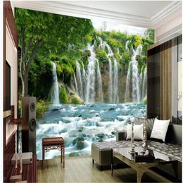 Wallpapers Custom 3d Murals Wallpaper For Living Room Waterfall Landscape Background Wall Mural