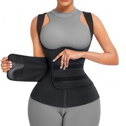 Neoprene Sauna Suit for Women Sweat Vest Waist Trainer adjustable Belts 240428