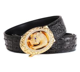 Men Belts High Quality Leather Strap Automatic Buckle Belt Leopard Fashion Latest Crocodile Business Casual98066337021262