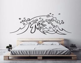 Наклейки на стенах морской дизайн наклейка на океанская волна наклейка серфинга искусство домашнее спальня декор пляж тема тематические волны фрески AY14949507717