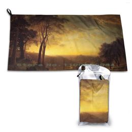 Towel Nice Landscape Sacramento River Valley In Sunset Oil Based Paint Quick Dry Gym Sports Bath Portable Birds Flowers