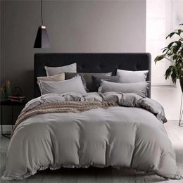 Bedding Sets Set Plain Colour 3pcs/4pcs Home El Soft Cotton Bed Linens 173x218cm Size Duvet Cover Bedlinen