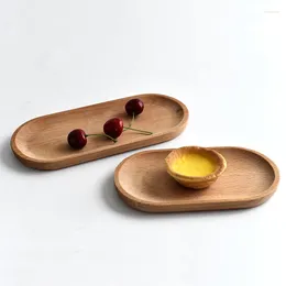 Plates Tableware Solid Wood Round Dessert Plate Japanese-style Mini Wooden Tray Snack Dried Fruit