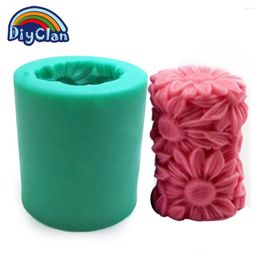 Baking Moulds Flower Candle Chocolate Wedding Silicone Mould Daisy Flowers Shape 3D Mould Handmade Soap Form Kitchen S0319HM