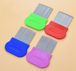 Dog Cat Head Hair Lice Nit Comb Pet Safe Flea Eggs Dirt Dust Remover Stainless Steel Grooming Brushes Tooth Brushs 7 Colors DBC BH5186040