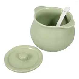 Dinnerware Sets Ceramic Seasoning Jar Storage Sugar Canisters Spice Lidded Lard Holder Container Coffee Ceramics Keeper With Spoon