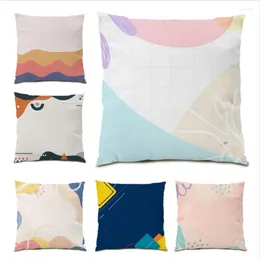Pillow Living Room Decoration Velvet Geometric Throw Covers Polyester Linen Poster Cover 45x45 Home Decor Line E0092