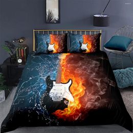 Bedding Sets 3D Duvet Cover Set Comforter Cases Pillow Covers Full Twin Double Single Size Guitar Pattern Design Bedclothes