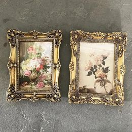 Frames Frame 6 Inch Resin Picture Holder Vintage Carved Ornate For Wedding Office Living Room Decor Table Ornament Antique Gold Po