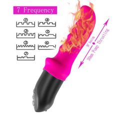 Magnetic Charging Thrusting Pump Vibrator Heating Stretch G Spot Dildo Vibrator For Woman Powerful Adult Sex Toys Shop Y190612029014601