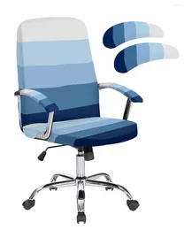 Chair Covers Stripes Gradient Blue Elastic Office Cover Gaming Computer Armchair Protector Seat