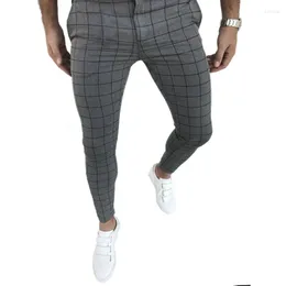 Men's Pants Long Sports Leisure Autumn And Winter Plaid Casual Small Foot Pencil Fashionable Trend