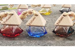 Car Essential Oil Diffuser 9 Colours Bag Clothes Ornaments Air Freshener Pendant Empty Glass Bottle Perfume4591000