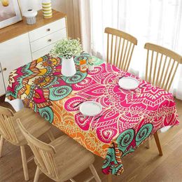 Table Cloth Paisley Tablecloth Flowers Leaves Floral Pattern Bohemian Style Country Print Rectangular Cover For Dining Room Decor